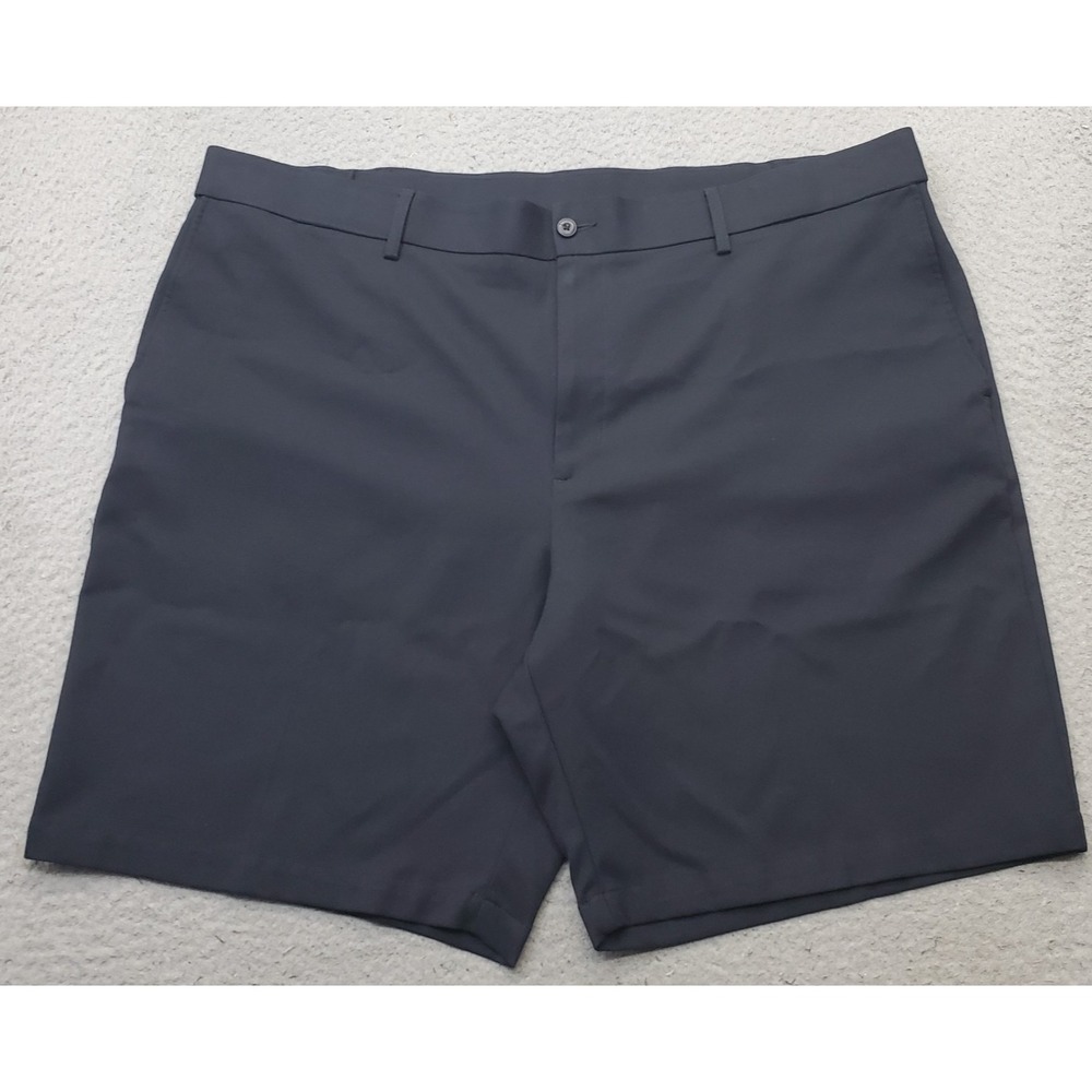 PGA Tour Golf Chino Shorts Mens 44 Black Stretch Performance Flat Front